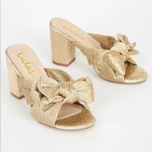 Lulus gold block heel size 7